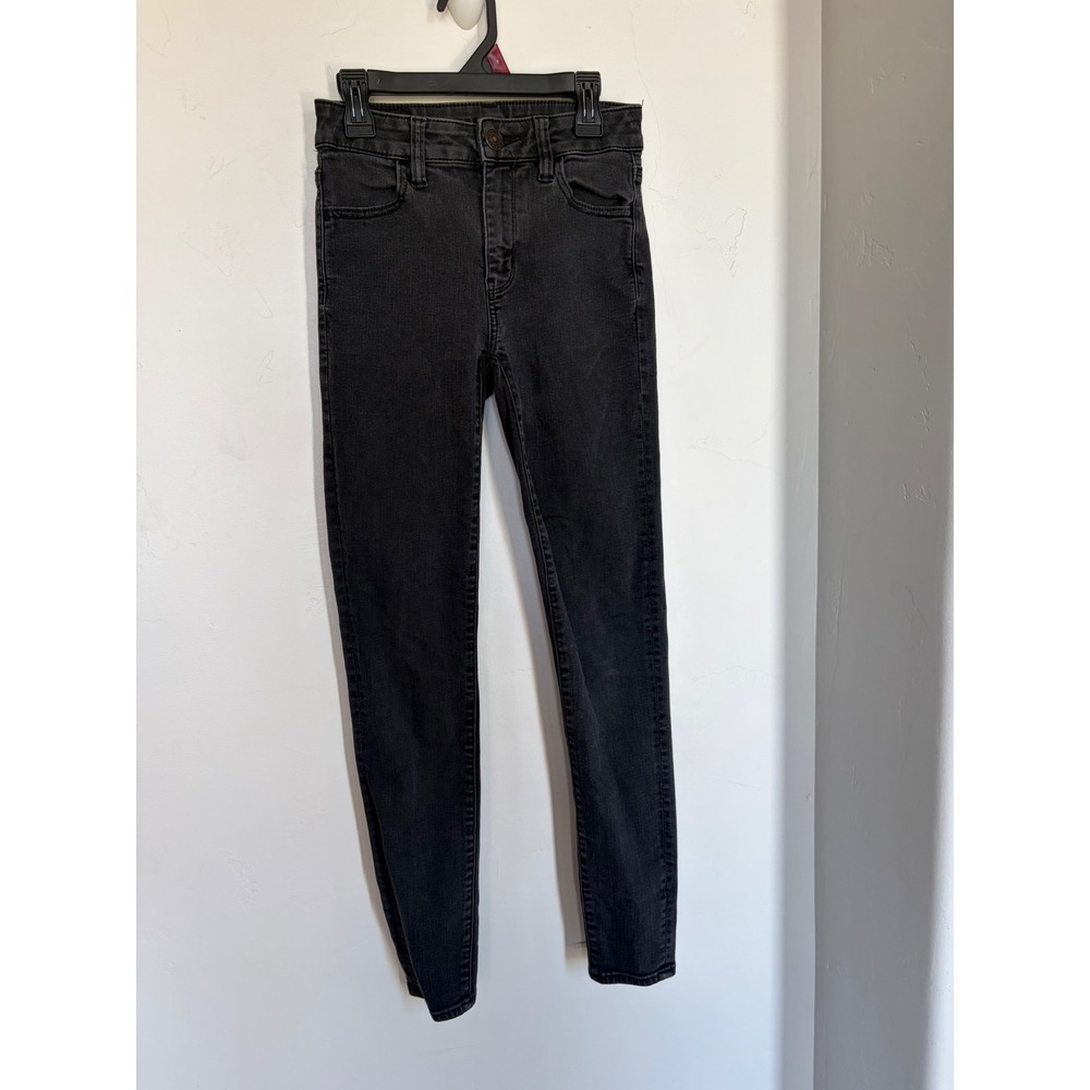 American Eagle Ne(x)t Level Stretch Skinny Jeans Washed Black Womens Size 0 Reg
